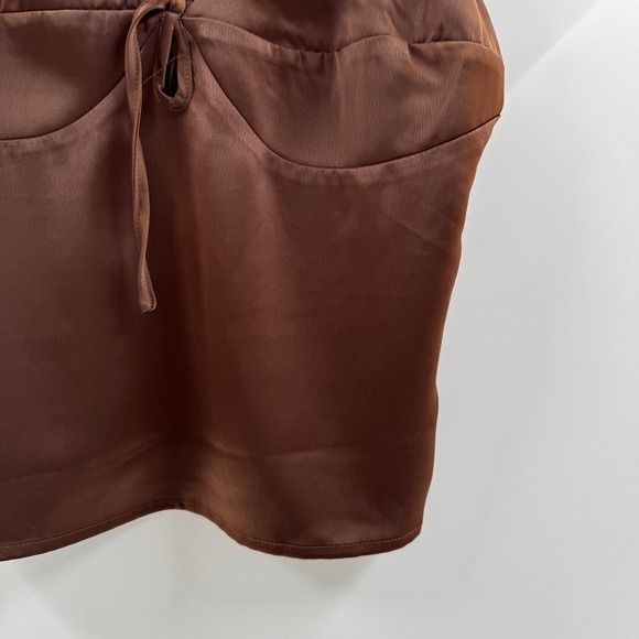 Forever 21 Brown Satin Tank Top – Size Medium - Picture 3 of 7